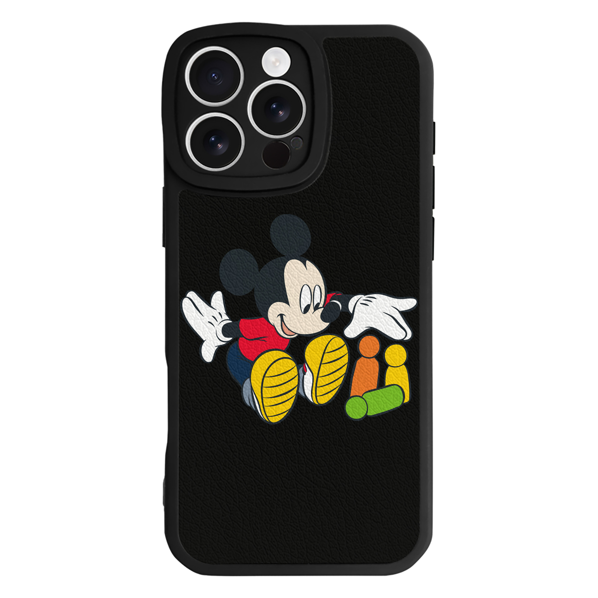 （画像用） ミッキーマウス Mickey Mouse 【iPhone 16シリーズ対応】シリコンスマホケース（レザー調） 材質：シリコン